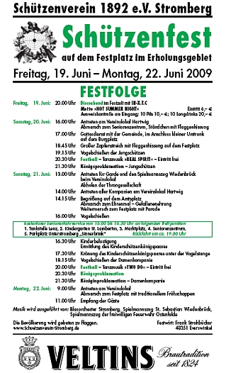 Schützenfestplakat 2009